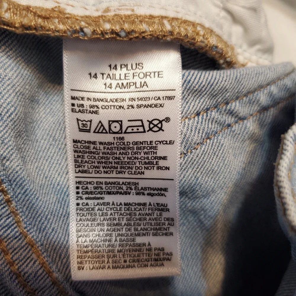 Old Navy Boy's Straight Built In Flex Light Blue Denim Jeans Kids 14 Plus